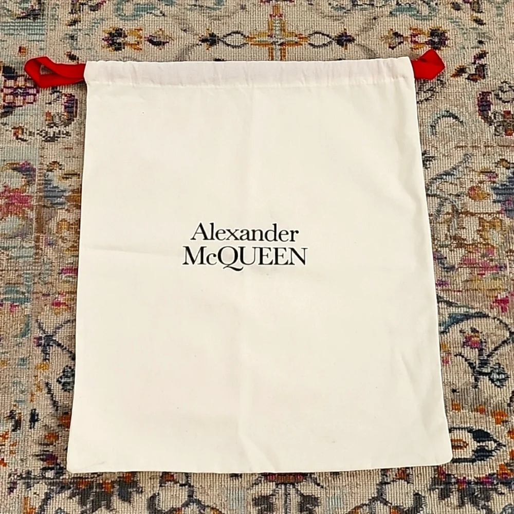 Alexander McQueen White Cotton Drawstring Shoe Dust Bag